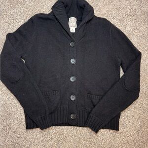 Vintage y2k Ralph Lauren Black Button-Up Shawl-collar Cardigan